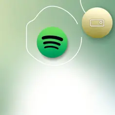 Logo Spotify i ikona karty płatniczej na zielonym tle.